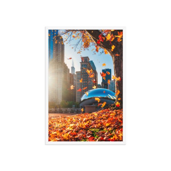Chicago Autumn Glow Enhanced Matte Paper Framed Poster