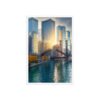 Chicago River Golden Hour Enhanced Matte Paper Framed Poster