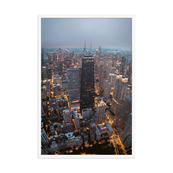 Chicago City Lights Enhanced Matte Paper Framed Poster