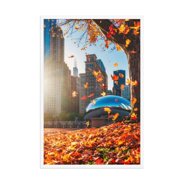 Chicago Autumn Glow Enhanced Matte Paper Framed Poster