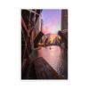 Chicago River Sunset Enhanced Matte Paper Framed Poster