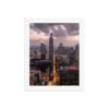 Chicago Twilight Skyline Enhanced Matte Paper Framed Poster