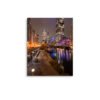 Chicago River Night City Lights Enhanced Matt Paper Poster