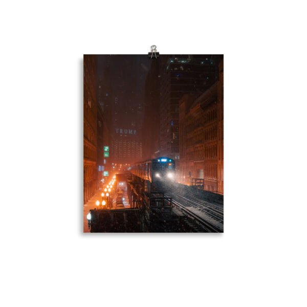 enhanced-matte-paper-poster-in-11x14-transparent-695e5cf78f821.jpg Chicago Snowy Night L Train Enhanced Matt Paper Poster