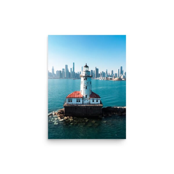 Chicago Harbor Lighthouse Enhanced Matt Paper Poster