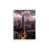 Chicago Twilight Skyline Enhanced Matt Paper Poster