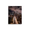 Chicago Lake Shore Drive Night Skyline Enhanced Matt Paper Poster