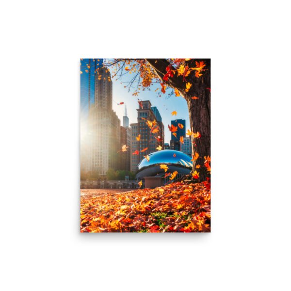 Chicago Autumn Glow Enhanced Matt Paper Poster