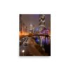Chicago River Night City Lights Enhanced Matt Paper Poster