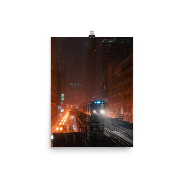 enhanced-matte-paper-poster-in-12x16-transparent-695e5cf78f8e0.jpg Chicago Snowy Night L Train Enhanced Matt Paper Poster
