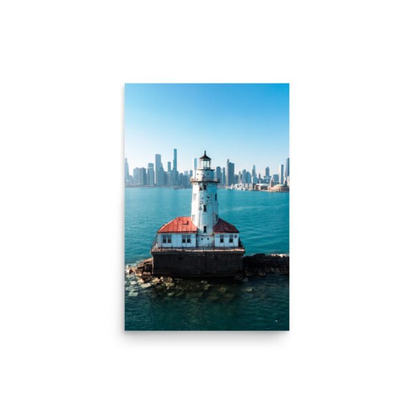 Chicago Harbor Lighthouse Enhanced Matt Paper Poster