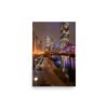 Chicago River Night City Lights Enhanced Matt Paper Poster