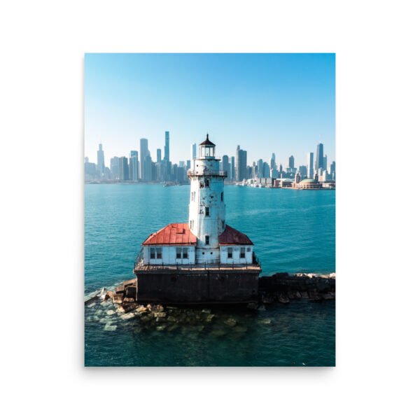 Chicago Harbor Lighthouse Enhanced Matt Paper Poster