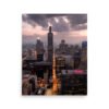 Chicago Twilight Skyline Enhanced Matt Paper Poster