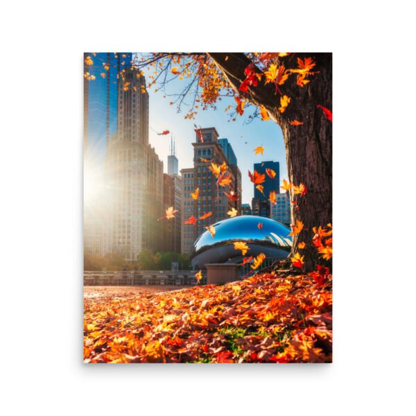 Chicago Autumn Glow Enhanced Matt Paper Poster