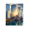 Chicago River Golden Enhanced Matt Paper Poster
