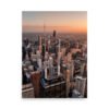 Chicago Sunset Skyline Enhanced Matt Paper Poster