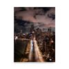 Chicago Lake Shore Drive Night Skyline Enhanced Matt Paper Poster
