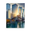 Chicago River Golden Enhanced Matt Paper Poster