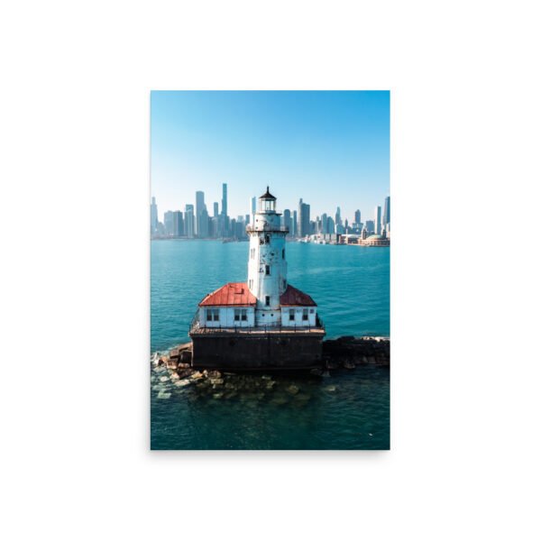 Chicago Harbor Lighthouse Enhanced Matt Paper Poster