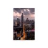 Chicago Twilight Skyline Enhanced Matt Paper Poster