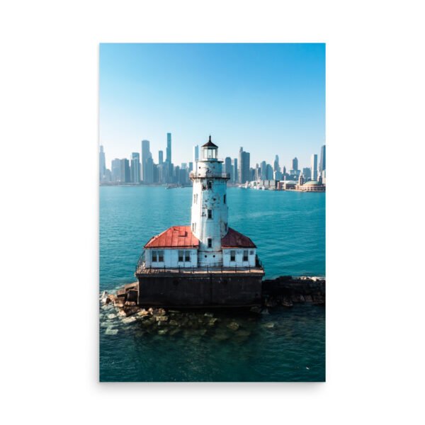 Chicago Harbor Lighthouse Enhanced Matt Paper Poster
