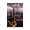 Chicago Twilight Skyline Enhanced Matt Paper Poster