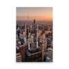 Chicago Sunset Skyline Enhanced Matt Paper Poster