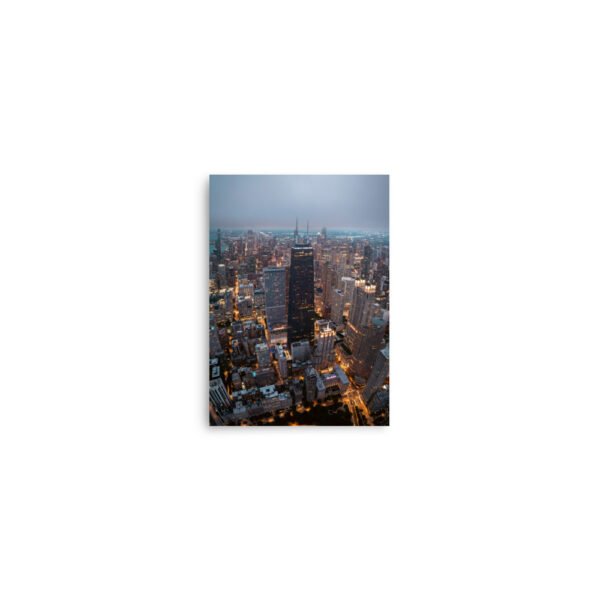 Chicago City Lights Enhanced Matt Paper Poster