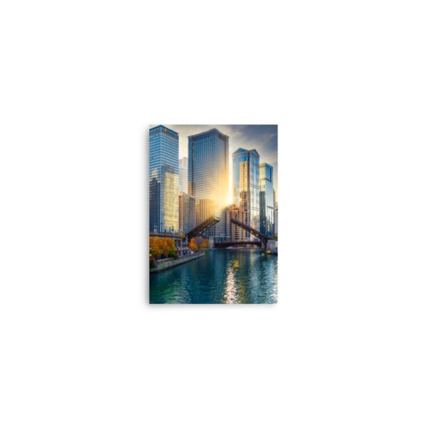 Chicago River Golden Enhanced Matt Paper Poster