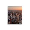 Chicago Sunset Skyline Enhanced Matt Paper Poster