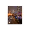 Chicago River Night City Lights Enhanced Matt Paper Poster