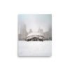 Chicago Snowy Cloud Gate Winter Enhanced Matt Paper Poster