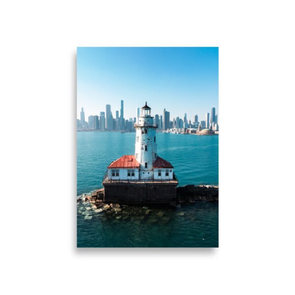 Chicago Harbor Lighthouse Enhanced Matt Paper Poster