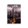 Chicago Twilight Skyline Enhanced Matt Paper Poster