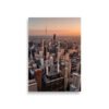 Chicago Sunset Skyline Enhanced Matt Paper Poster