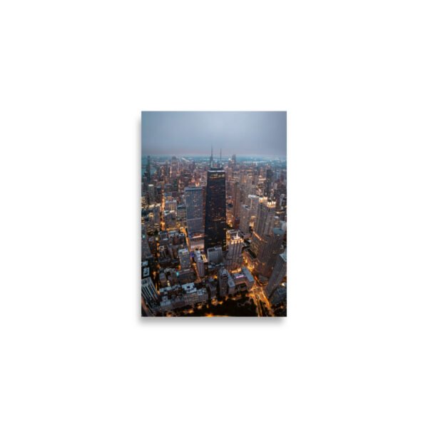 Chicago City Lights Enhanced Matt Paper Poster