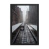 Chicago Snow L Train Tracks Winter Cityscape Enhanced Matte Paper Framed Poster