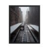 Chicago Snow L Train Tracks Winter Cityscape Enhanced Matte Paper Framed Poster