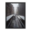 Chicago Snow L Train Tracks Winter Cityscape Enhanced Matte Paper Framed Poster
