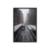 Chicago Snow L Train Tracks Winter Cityscape Enhanced Matte Paper Framed Poster