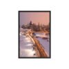 Chicago Snowy Lake Shore Drive Night Skyline Winter Cityscape Enhanced Matte Paper Framed Poster