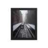 Chicago Snow L Train Tracks Winter Cityscape Enhanced Matte Paper Framed Poster