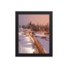 Chicago Snowy Lake Shore Drive Night Skyline Winter Cityscape Enhanced Matte Paper Framed Poster