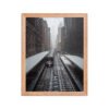Chicago Snow L Train Tracks Winter Cityscape Enhanced Matte Paper Framed Poster