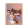 Chicago Snowy Lake Shore Drive Night Skyline Winter Cityscape Enhanced Matte Paper Framed Poster