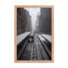 Chicago Snow L Train Tracks Winter Cityscape Enhanced Matte Paper Framed Poster