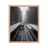 Chicago Snow L Train Tracks Winter Cityscape Enhanced Matte Paper Framed Poster
