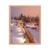 Chicago Snowy Lake Shore Drive Night Skyline Winter Cityscape Enhanced Matte Paper Framed Poster