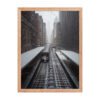 Chicago Snow L Train Tracks Winter Cityscape Enhanced Matte Paper Framed Poster